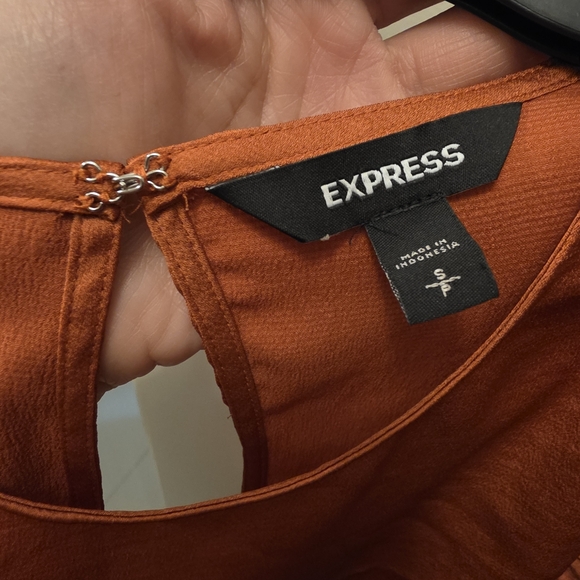 Express Rust Ruffled Blouse - Picture 3 of 3